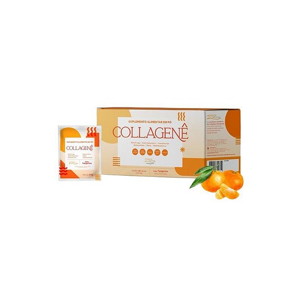 Suplemento Alimentar Em Pó Collagenê Sabor Tangerina 30 Sachês Com 10g