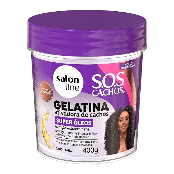 Gelatina Ativadora De Cachos Salon Line S.O.S Cachos Super Óleos 400g