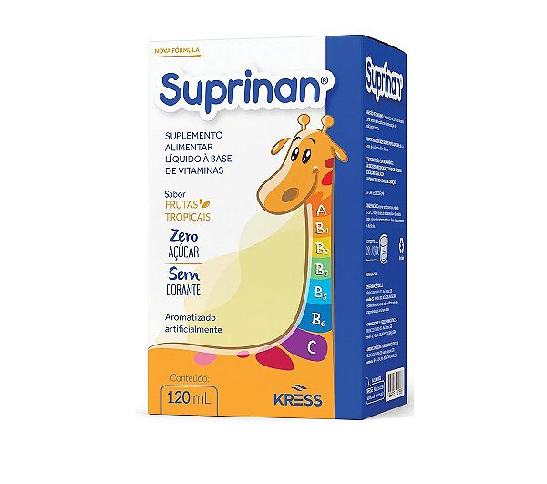 Suplemento Alimentar Líquido Kress Suprinan Sabor Frutas Tropicais 120ml