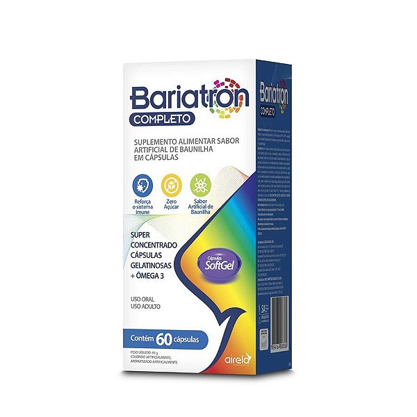 Suplemento Alimentar Airela Bariatron Completo Sabor Baunilha 60 Cápsulas Softgel