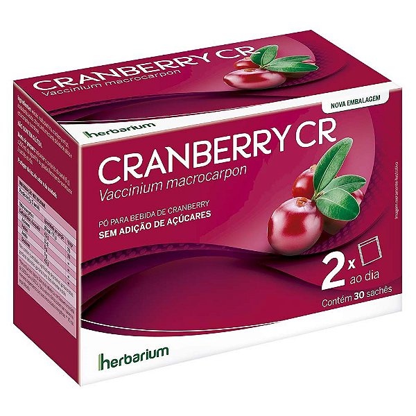 Suplemento Alimentar Em Pó Herbarium Cranberry CR Com 30 Sachês De 5g Cada