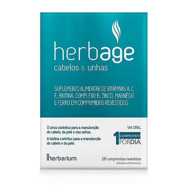 Suplemento Alimentar Herbage Cabelos E Unhas 28 Comprimidos Revestidos