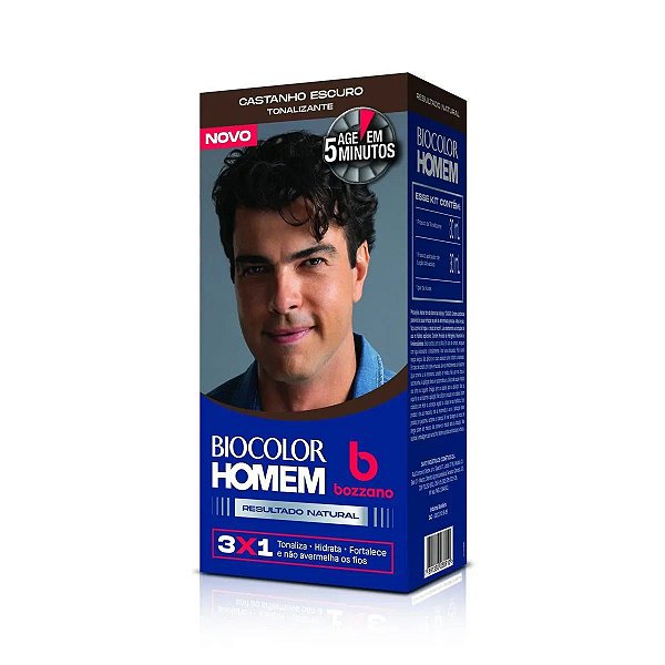 Tonalizante Capilar Bozzano Biocolor Homem Castanho Escuro