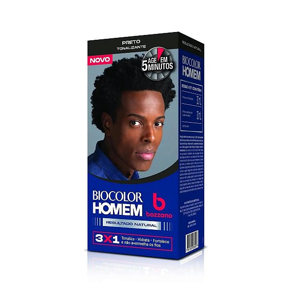Tonalizante Capilar Bozzano Biocolor Homem Cor Preto