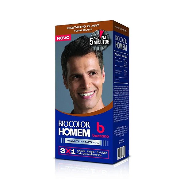 Tonalizante Capilar Bozzano Biocolor Homem Cor Castanho Claro