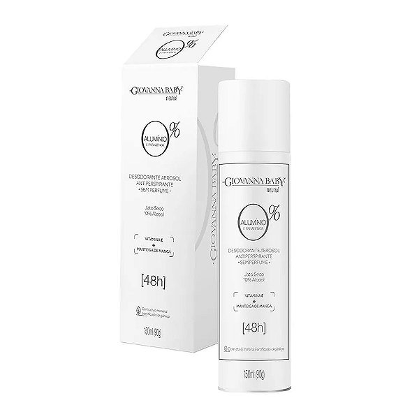 Desodorante Aerossol Antiperspirante Jato Seco Giovanna Baby 0% Alumínio Neutral 150ml