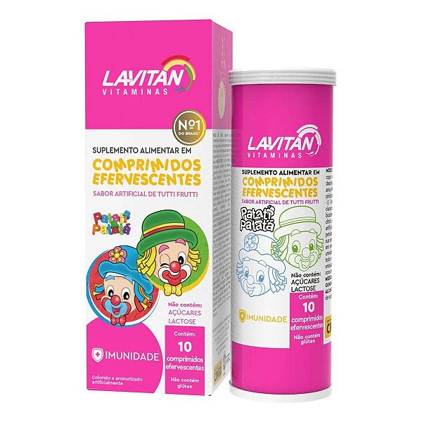 Suplemento Alimentar Infantil Lavitan Kids Patati Patatá Tutti Frutti 10 Comprimidos Efervescentes