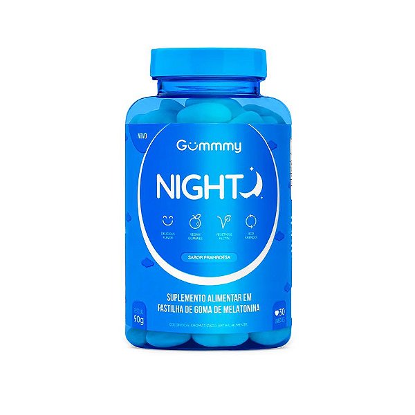Suplemento Alimentar Gummy Night Sabor Framboesa 30 Pastilhas De Goma