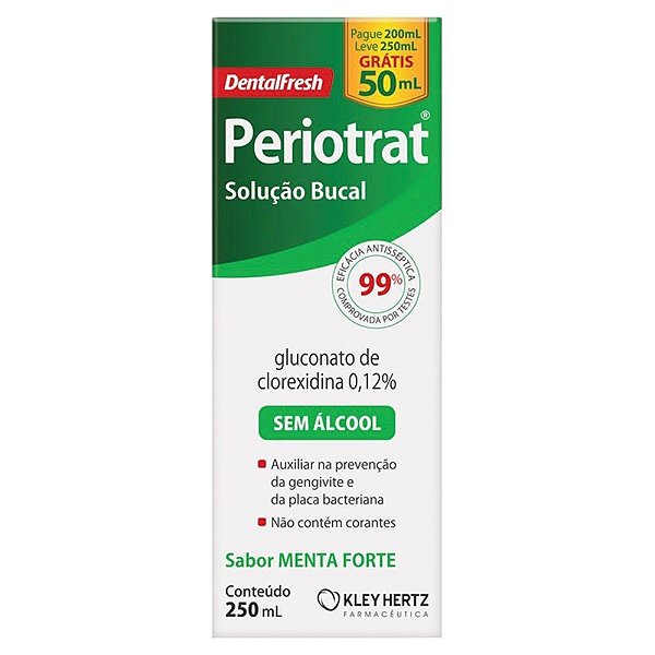 Solução Bucal Dentalfresh Periotrat Menta Forte Sem Álcool 250ml