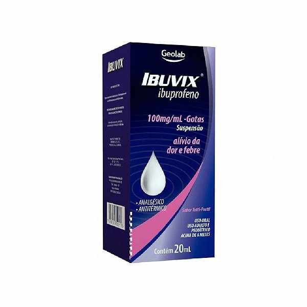 Ibuvix Gotas 100mg/mL 1 Frasco Gotejador 20mL de Suspensão de Uso Oral