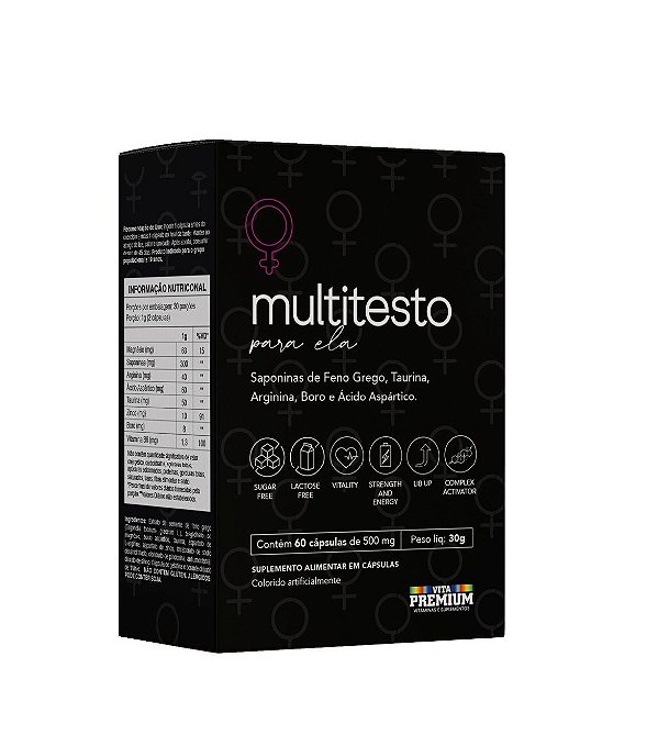 Suplemento Alimentar Vita Premium Multitesto Para Ela 60 Cápsulas