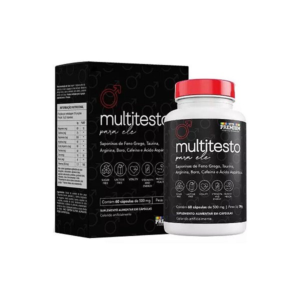 Suplemento Alimentar Vita Premium Multitesto Para Ele 60 Cápsulas