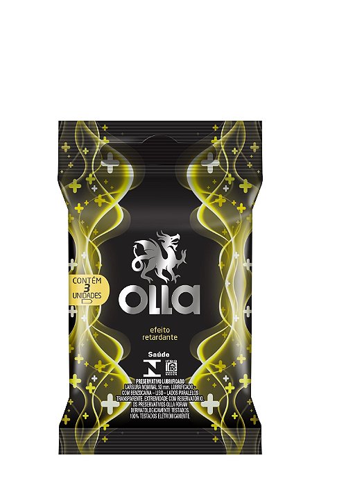 Preservativo Olla Efeito Retardante Com 3 Unidades