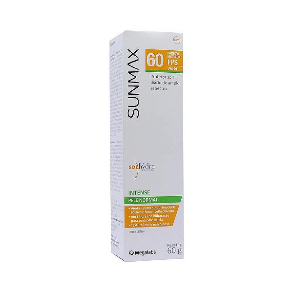 Protetor Solar Megalabs Sunmax Intense FPS60 Pele Normal 60g