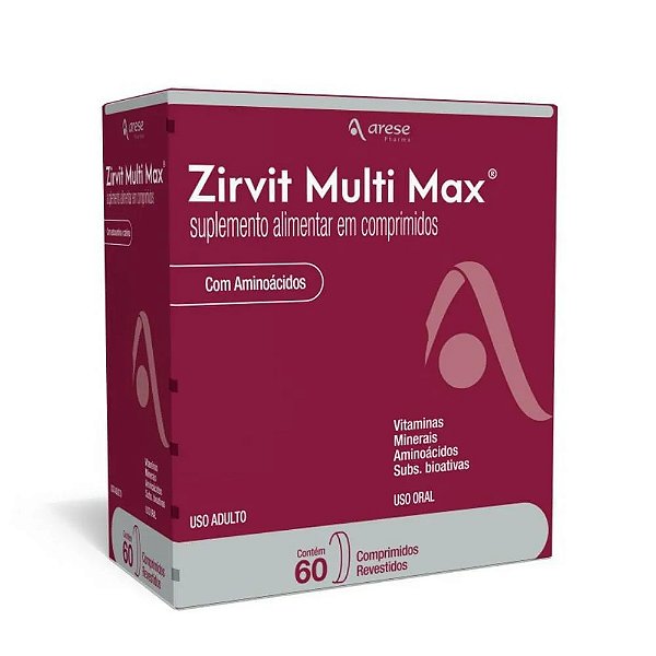 Suplemento Alimentar Zirvit Multi Max Arese 60 Comprimidos Revestidos