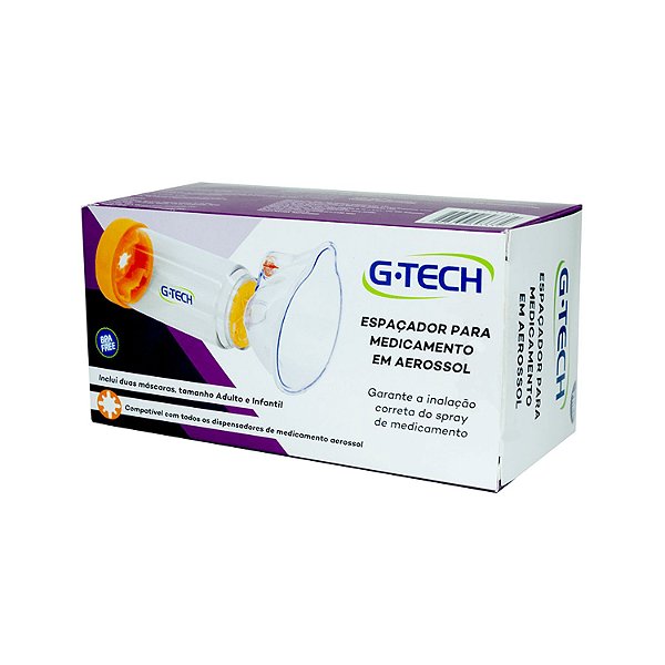 Espaçador Para Medicamento Aerossol G-Tech Clear Adulto E Infantil