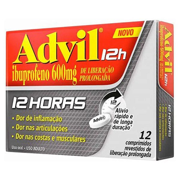 Advil 12h 600mg 12 Comprimidos Revestidos de Liberação Prolongada