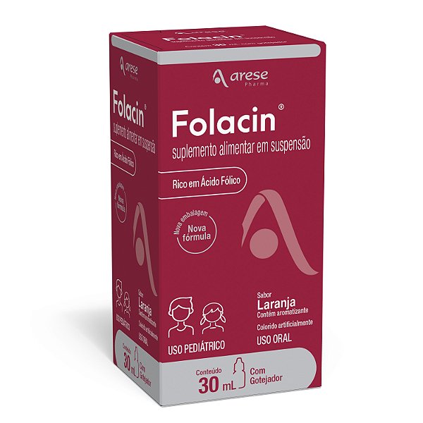 Suplemento Alimentar Líquido Folacin Sabor Laranja 30 ml