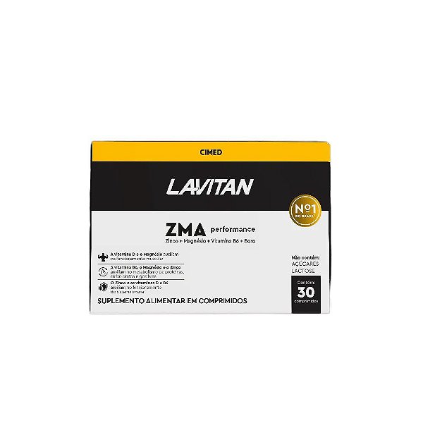 Suplemento Alimentar Lavitan ZMA Performance 30 Comprimidos