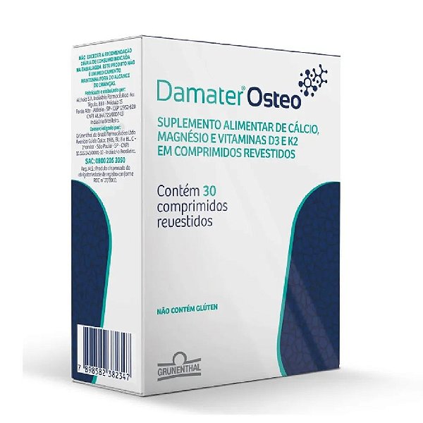 Suplemento Alimentar Damater Osteo 30 Comprimidos Revestidos