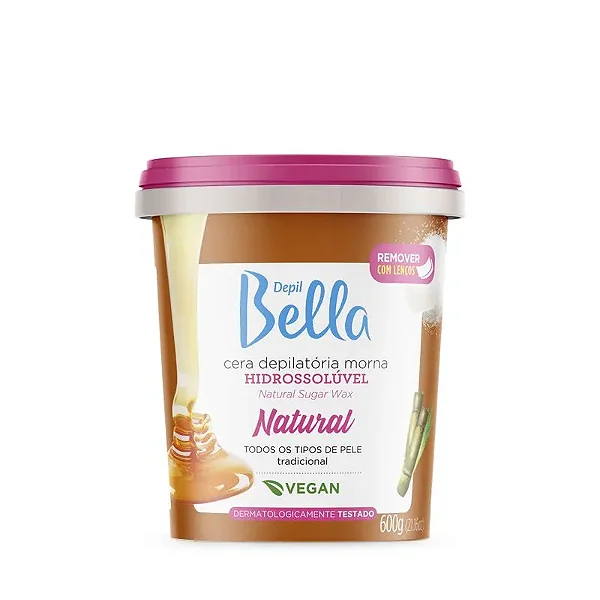 Cera Depilatória Depil Bella Hidrossolúvel Natural 600g