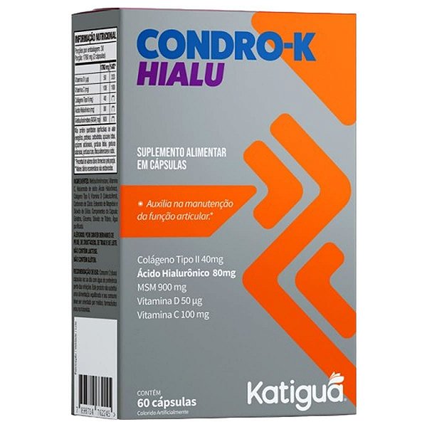 Suplemento Alimentar Condro-k Hialu 60 Cápsulas