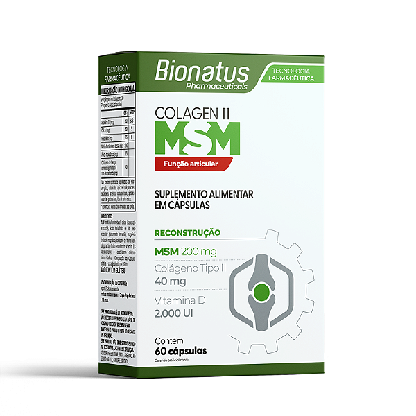 Suplemento Alimentar Colagen II MSM 60 Cápsulas