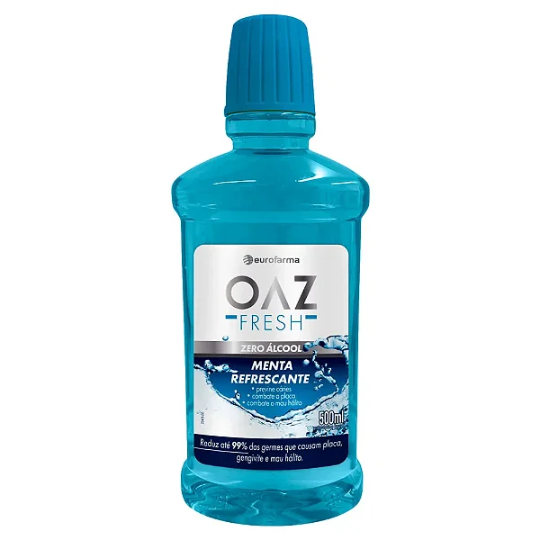 Antisséptico Bucal Oaz Fresh Menta Refrescante Zero Álcool com 500ml