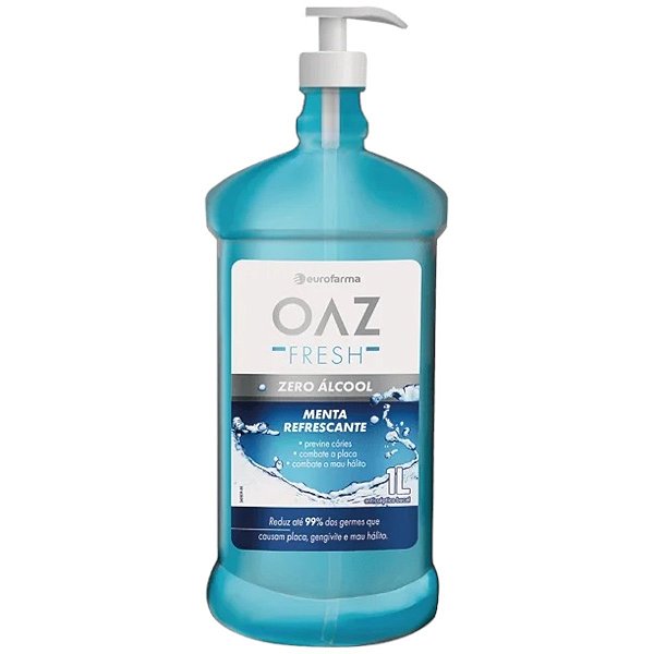 Antisséptico Bucal Oaz Fresh Menta Refrescante Zero Álcool com 1L