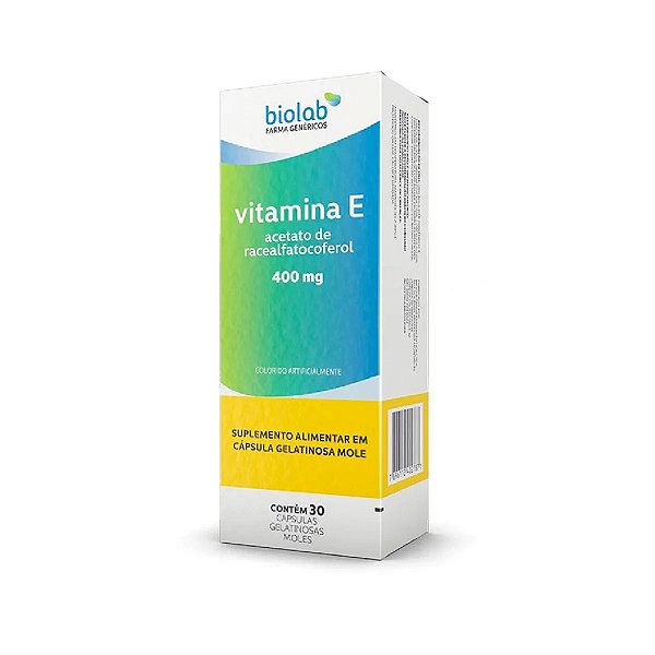 Suplemento Alimentar Vitamina E Biolab 400mg 30 Cápsulas Moles