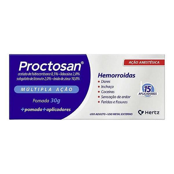 Pomada Proctosan Kley Hertz Múltipla Ação 30g + 15 Aplicadores