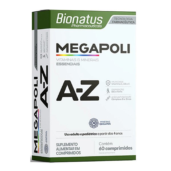 Suplemento Alimentar Bionatus Megapoli A-Z 60 Comprimidos