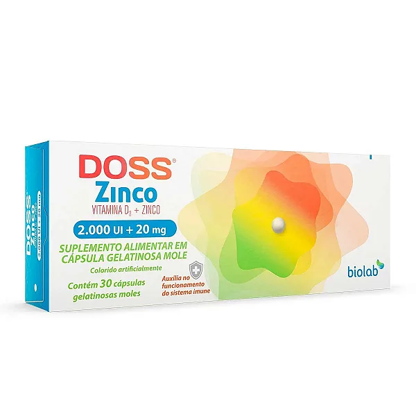Suplemento Alimentar Doss Zinco 30 Cápsulas Gelatinosas Moles