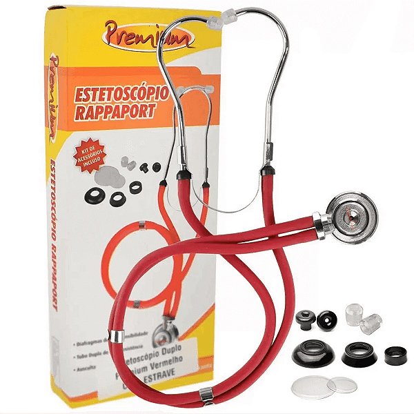 Estetoscópio Rappaport G-Tech Premium Cor Vermelho