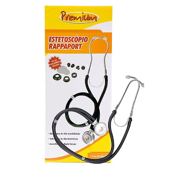 Estetoscópio Rappaport G-Tech Premium Cor Preto