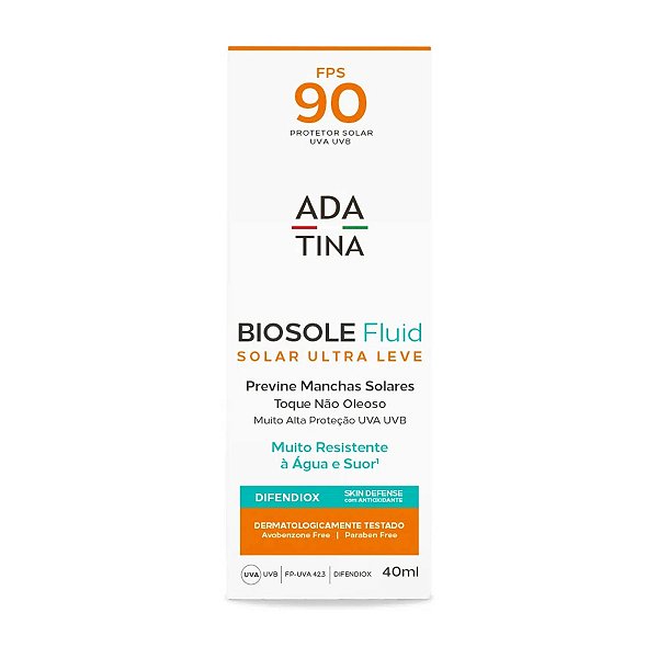 Protetor Solar Facial Ada Tina Anti-Manchas Biosole Fluid FPS 90 40ml