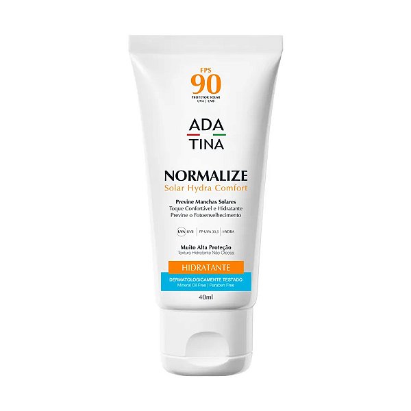 Protetor Solar Facial Ada Tina Normalize Hydra Comfort FPS 90 40ml