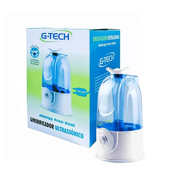 Umidificador De Ar Ultrassônico G-Tech Allergy Free Dual 3L