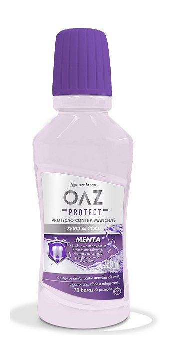 Enxaguante Bucal OAZ Protect Zero Álcool Sabor Menta 250ml