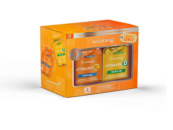 Combo Gummy Hair Vitamin C + Vitamin D 2 Potes