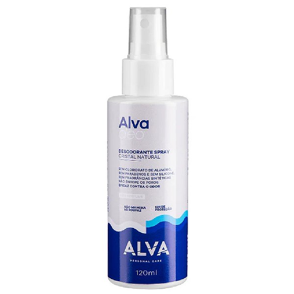 Desodorante Spray Cristal Natural Sem Perfume Alva 120ml