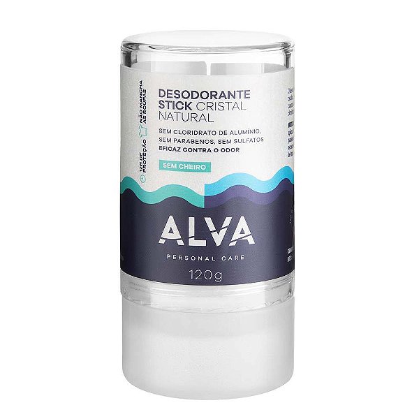 Desodorante Stick Cristal Natural Sem Cheiro Alva 120g