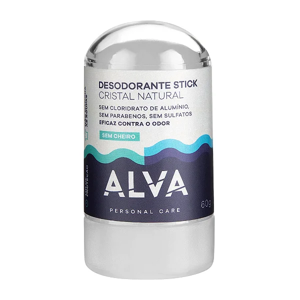 Desodorante Stick Cristal Natural Alva Sem Cheiro 60g