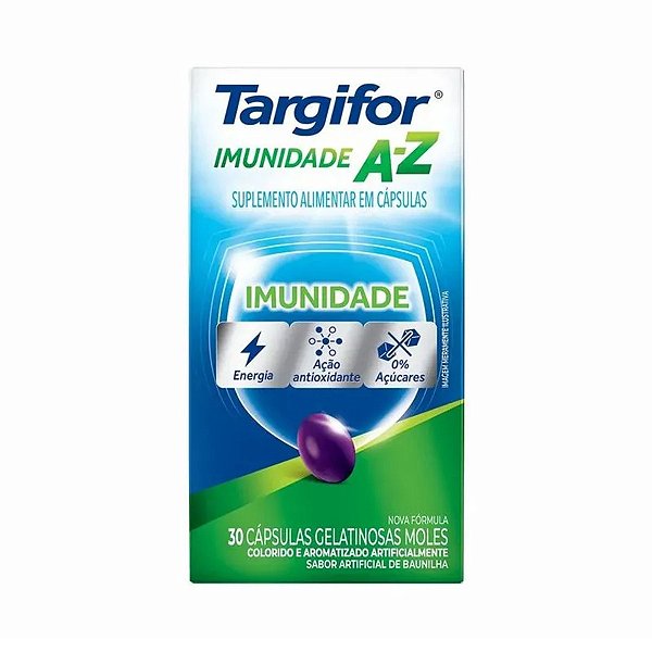 Suplemento Alimentar Targifor Imunidade A-Z Sabor Baunilha 30 Cápsulas Gelatinosas Moles