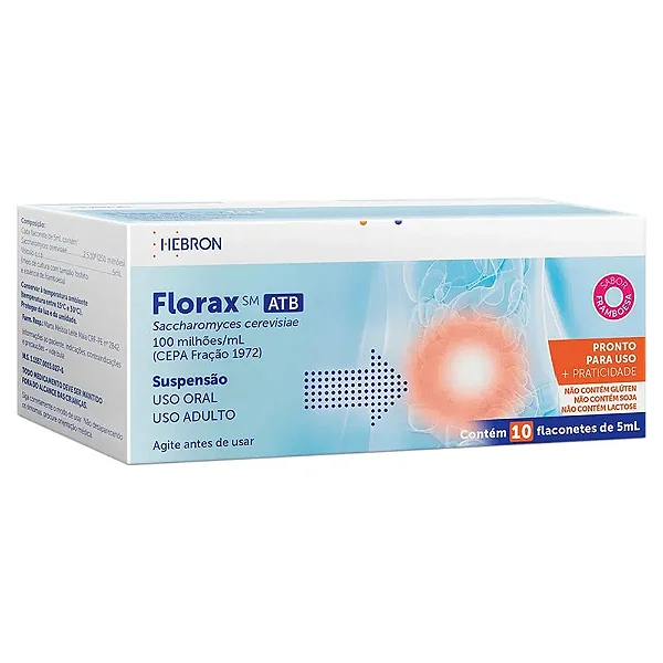 Florax SM ATB Herbron Sabor Framboesa Com 10 Flaconetes de 5ml