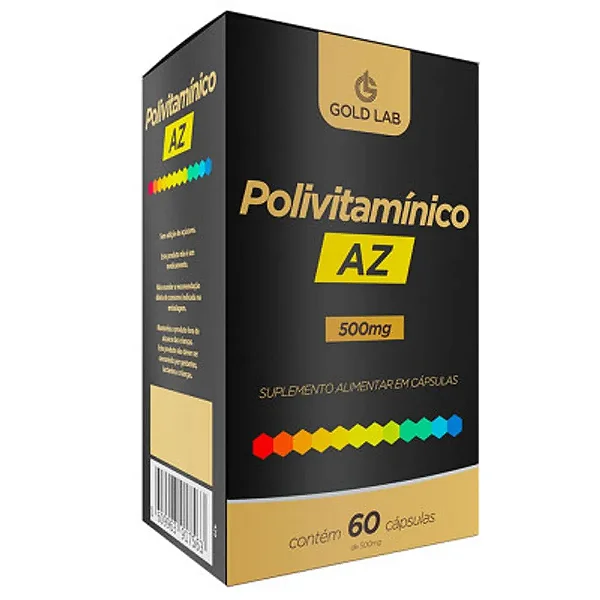 Suplemento Alimentar Gold Lab Polivitamínico AZ 500mg 60 Cápsulas