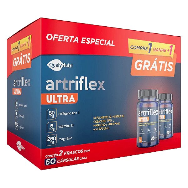 Suplemento Alimentar Artriflex Ultra Qualynutri PromoPack Com 2 Frascos De 60 Cápsulas Cada