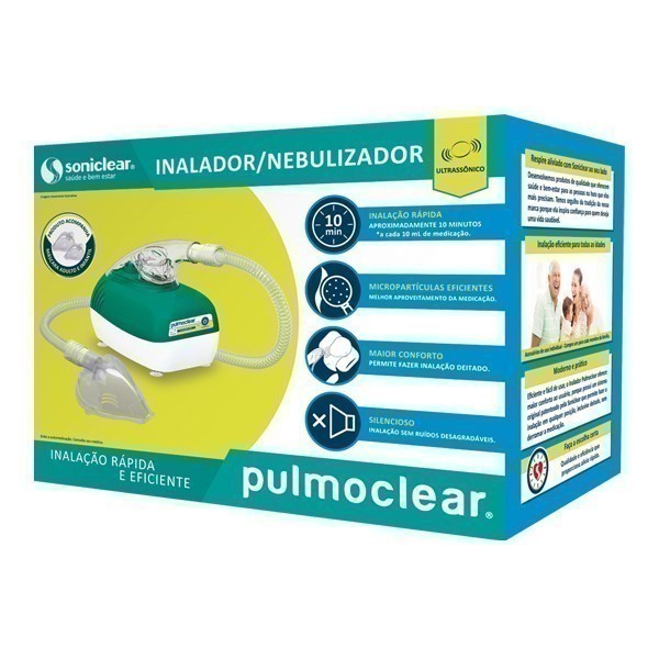 Inalador e Nebulizador Ultrassônico Pulmoclear Soniclear Bivolt Verde
