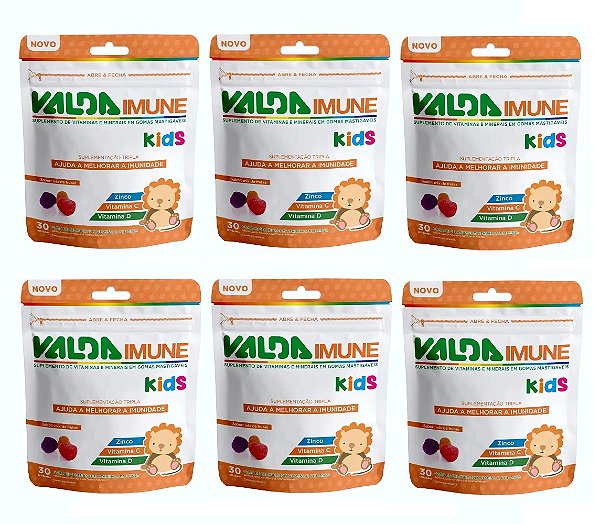 Gomas Valda Imune Kids Display Com 6 Sachês De 50g Cada