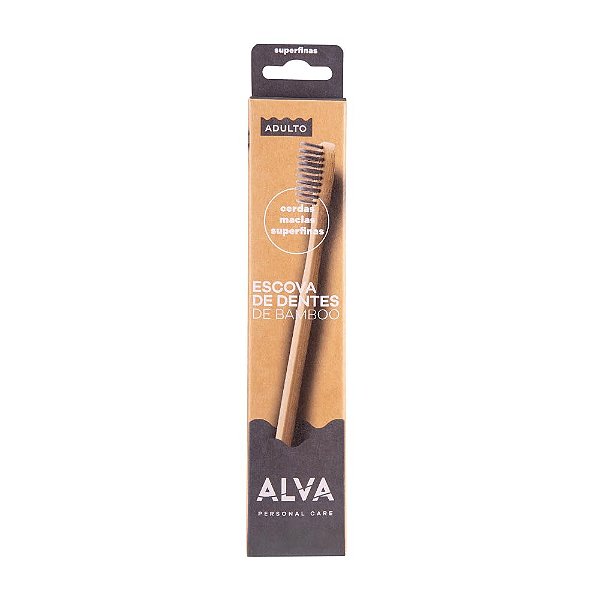 Escova De Dentes Bamboo Adulto Cerdas Super Finas Alva